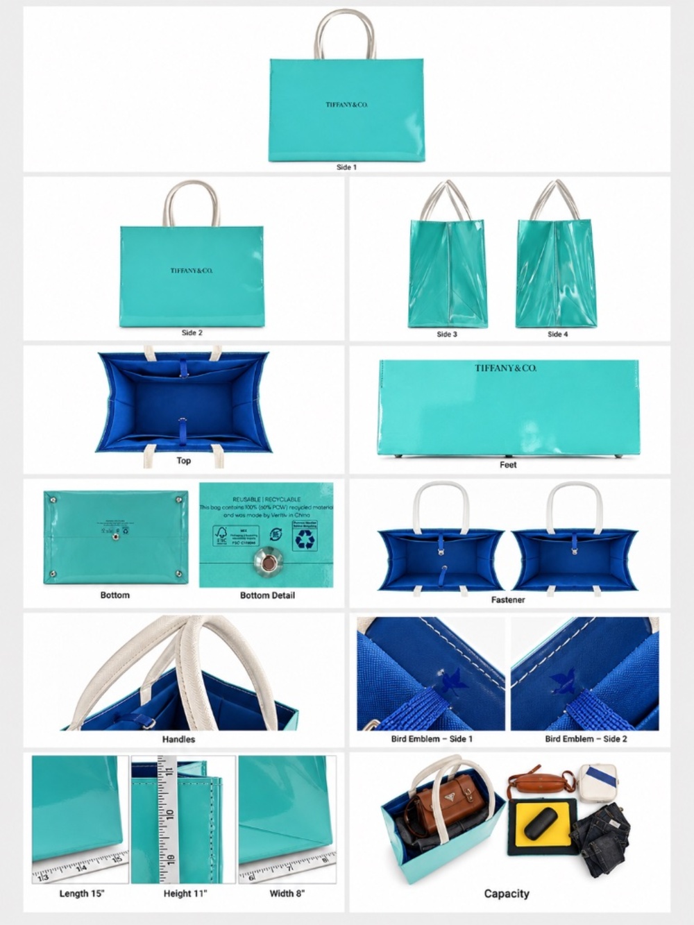 Authentic Tiffany & Co. Upcycled Shopping Bag Tote / Laptop Bag